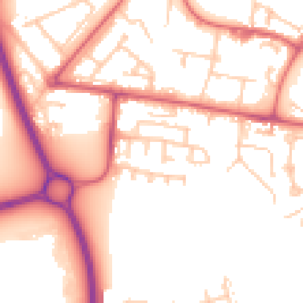 Daytime road noise heatmap for NE12 7NX