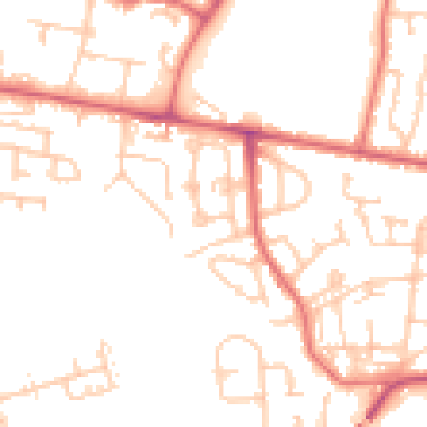 Daytime road noise heatmap for NE12 7PN
