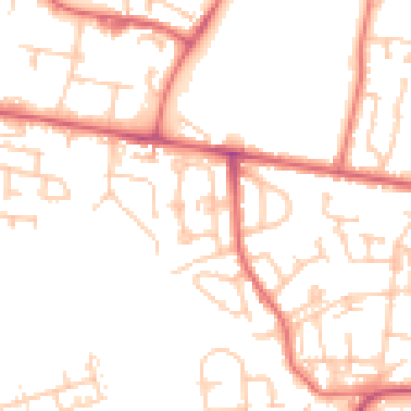 Daytime road noise heatmap for NE12 7PR