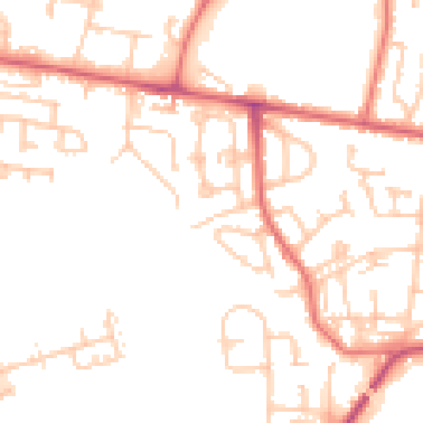 Daytime road noise heatmap for NE12 7PS