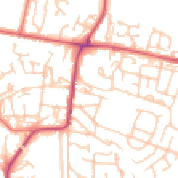 Daytime road noise heatmap for NE12 9AF