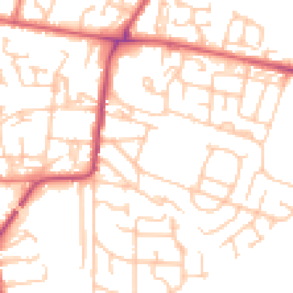 Daytime road noise heatmap for NE12 9AQ