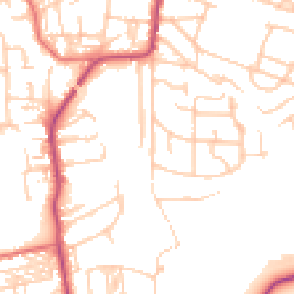 Daytime road noise heatmap for NE12 9AW