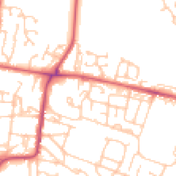 Daytime road noise heatmap for NE12 9DR
