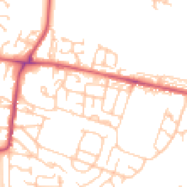 Daytime road noise heatmap for NE12 9DT