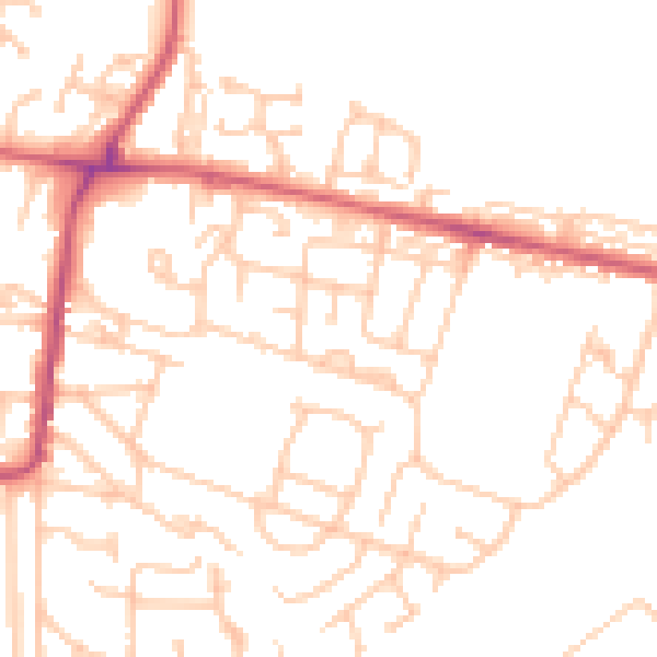 Daytime road noise heatmap for NE12 9EE