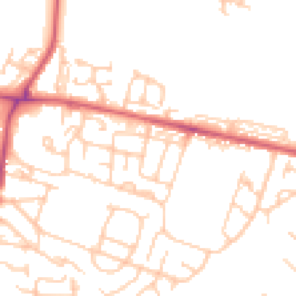 Daytime road noise heatmap for NE12 9EH