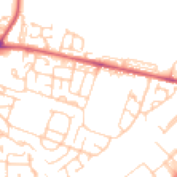 Daytime road noise heatmap for NE12 9EX