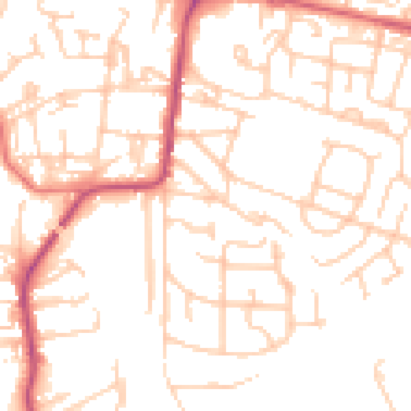 Daytime road noise heatmap for NE12 9PZ