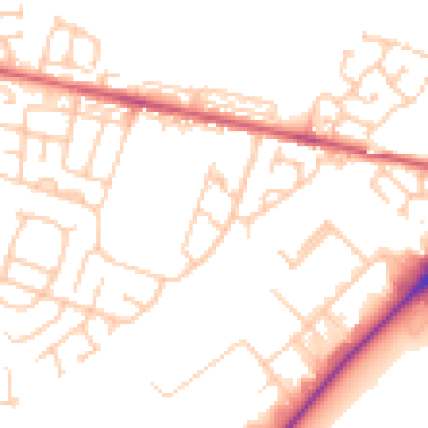 Daytime road noise heatmap for NE12 9QR