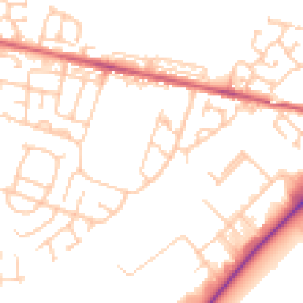 Daytime road noise heatmap for NE12 9QS