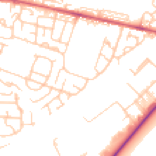 Daytime road noise heatmap for NE12 9RA