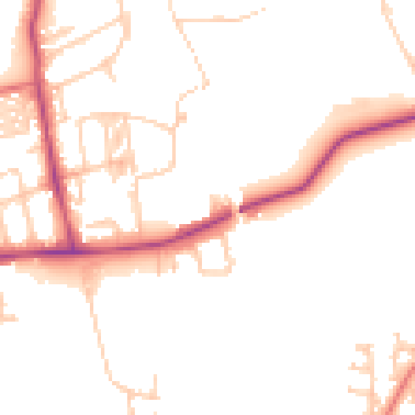 Daytime road noise heatmap for NE12 9SL
