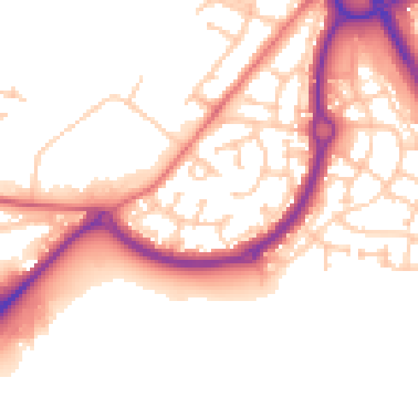 Daytime road noise heatmap for NE12 9SP