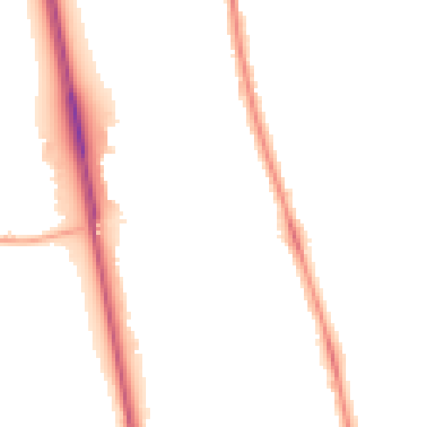 Night-time road noise heatmap for NE13 6AA