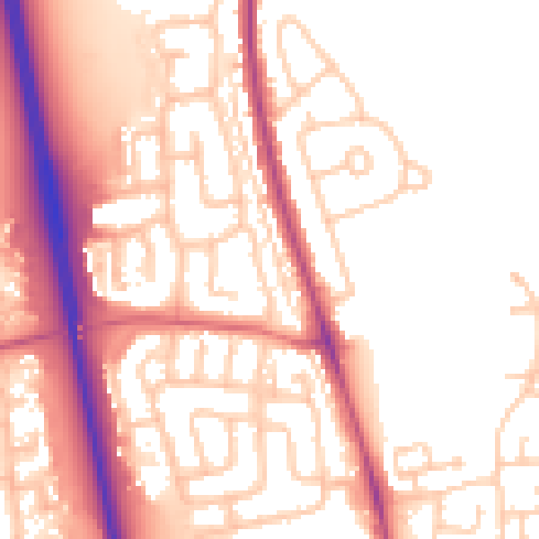 Daytime road noise heatmap for NE13 6AB