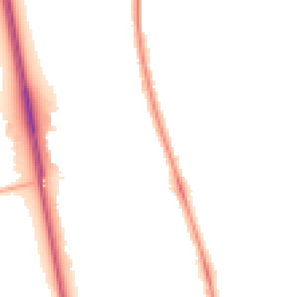 Night-time road noise heatmap for NE13 6AB