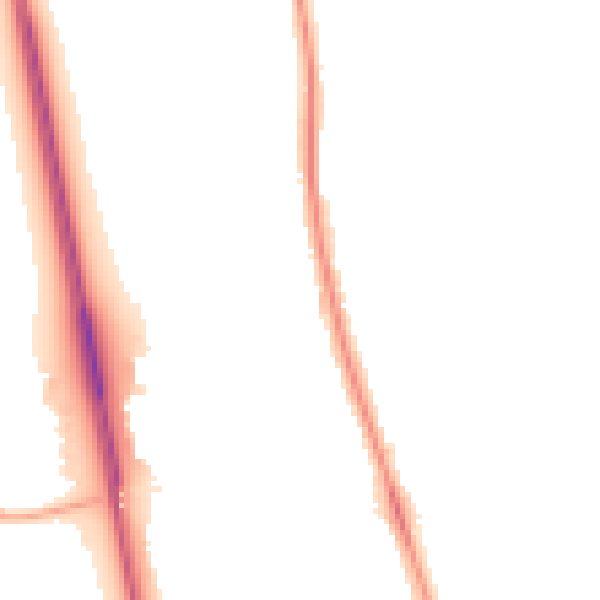 Night-time road noise heatmap for NE13 6AE