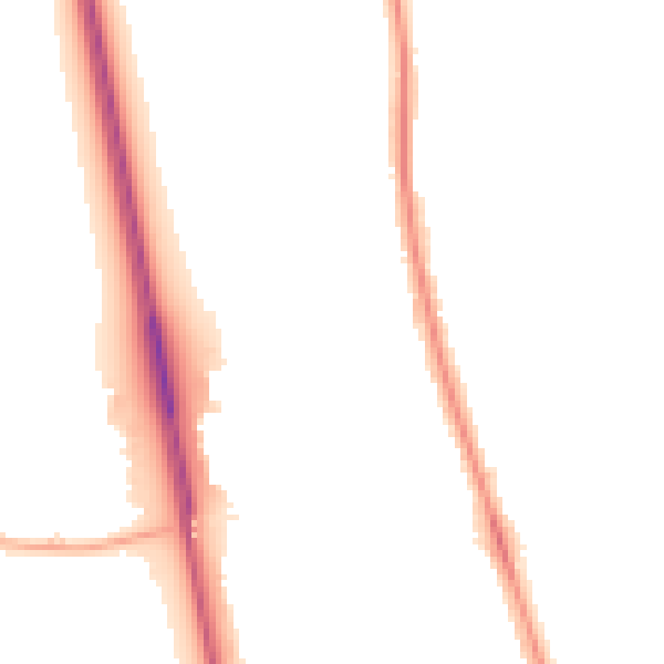 Night-time road noise heatmap for NE13 6AF