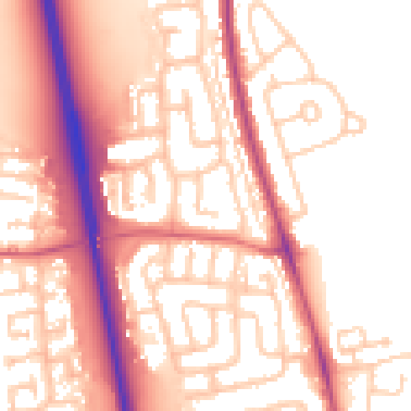 Daytime road noise heatmap for NE13 6AG