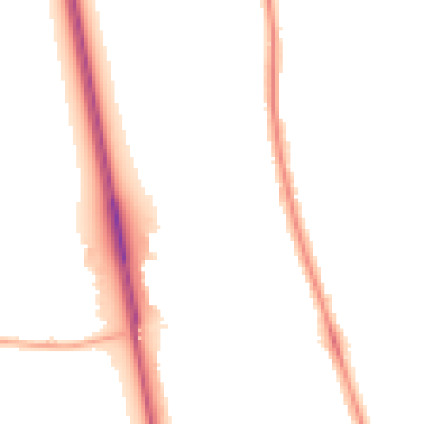 Night-time road noise heatmap for NE13 6AH