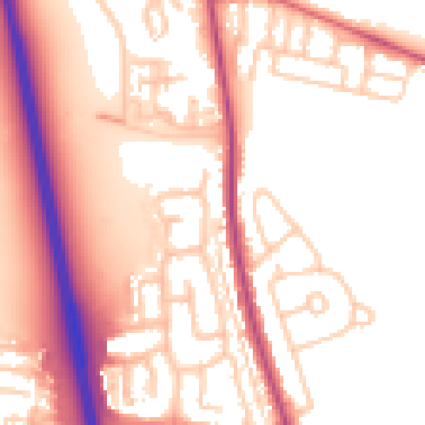 Daytime road noise heatmap for NE13 6AL