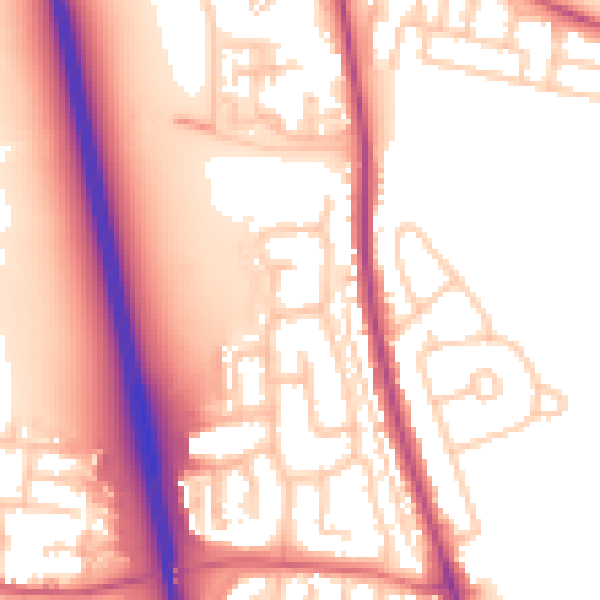 Daytime road noise heatmap for NE13 6AN