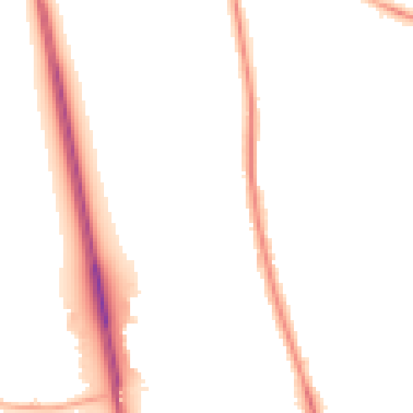 Night-time road noise heatmap for NE13 6AN
