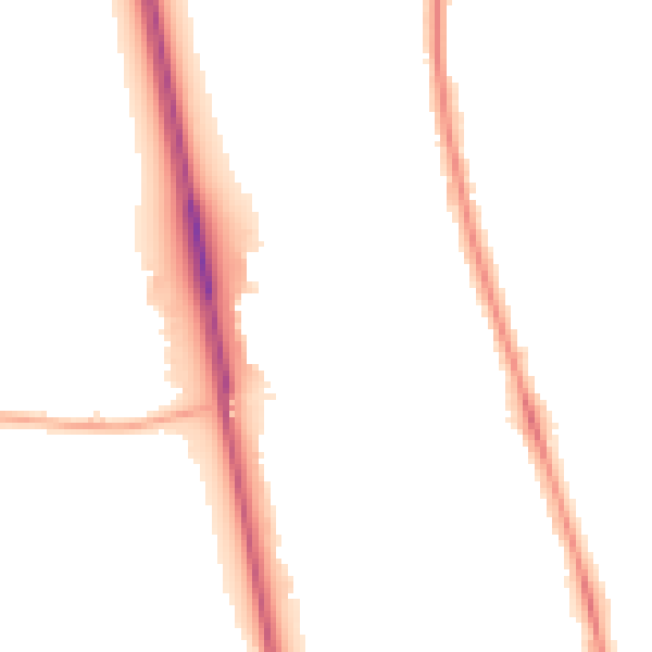 Night-time road noise heatmap for NE13 6AT