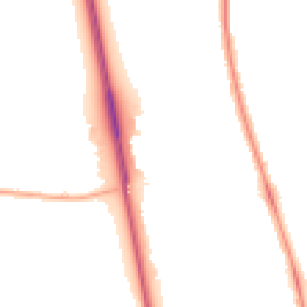 Night-time road noise heatmap for NE13 6AU