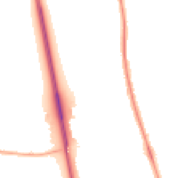 Night-time road noise heatmap for NE13 6AW