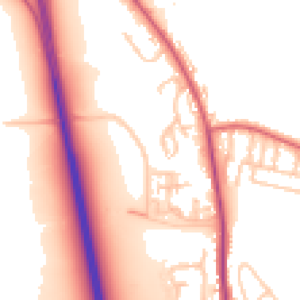 Daytime road noise heatmap for NE13 6BB