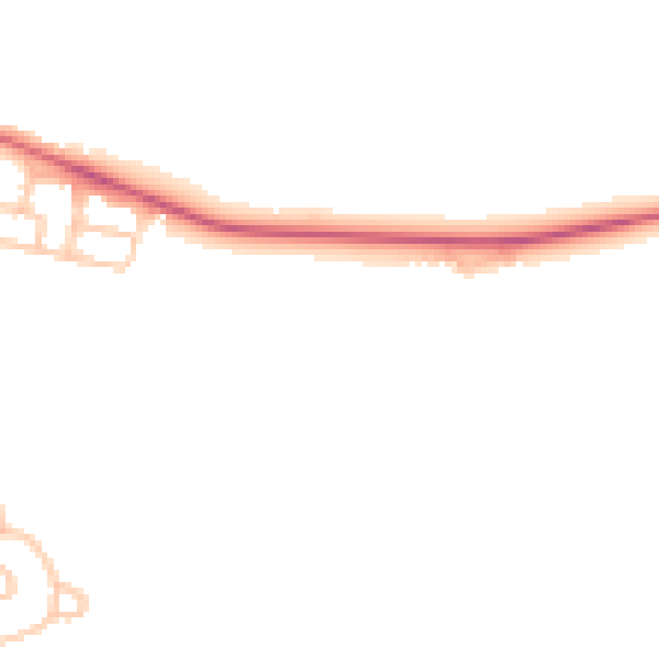 Daytime road noise heatmap for NE13 6BE