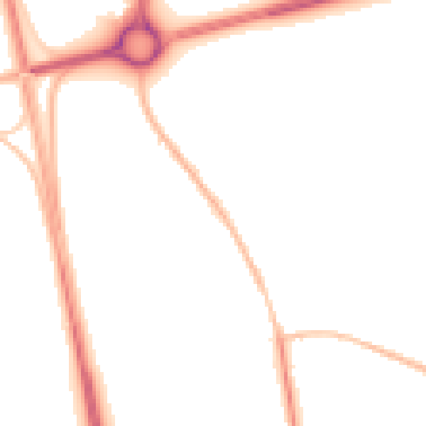 Night-time road noise heatmap for NE13 6BL