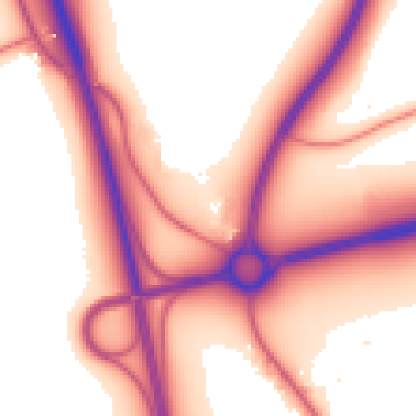 Daytime road noise heatmap for NE13 6BP