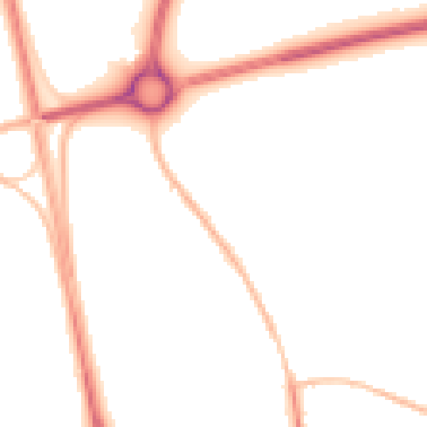 Night-time road noise heatmap for NE13 6BW