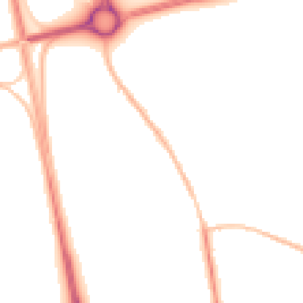 Night-time road noise heatmap for NE13 6DS
