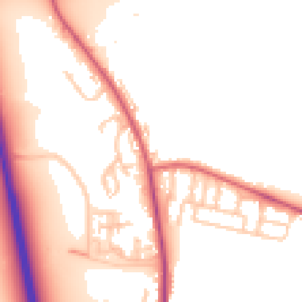 Daytime road noise heatmap for NE13 6EA