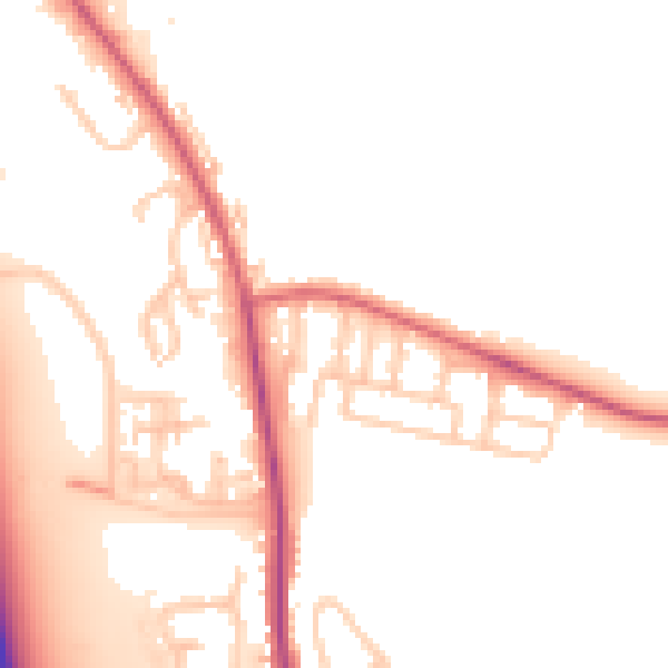 Daytime road noise heatmap for NE13 6HD