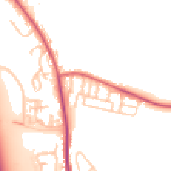 Daytime road noise heatmap for NE13 6HE