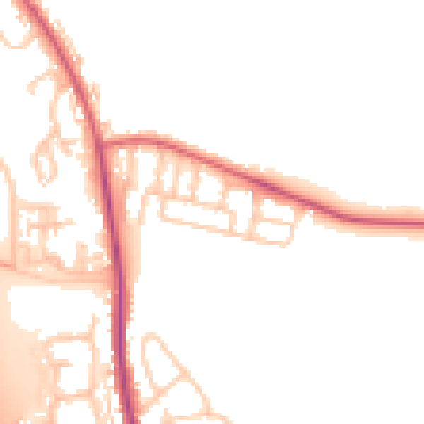 Daytime road noise heatmap for NE13 6HF