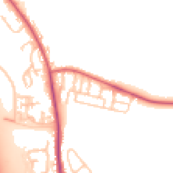 Daytime road noise heatmap for NE13 6HG