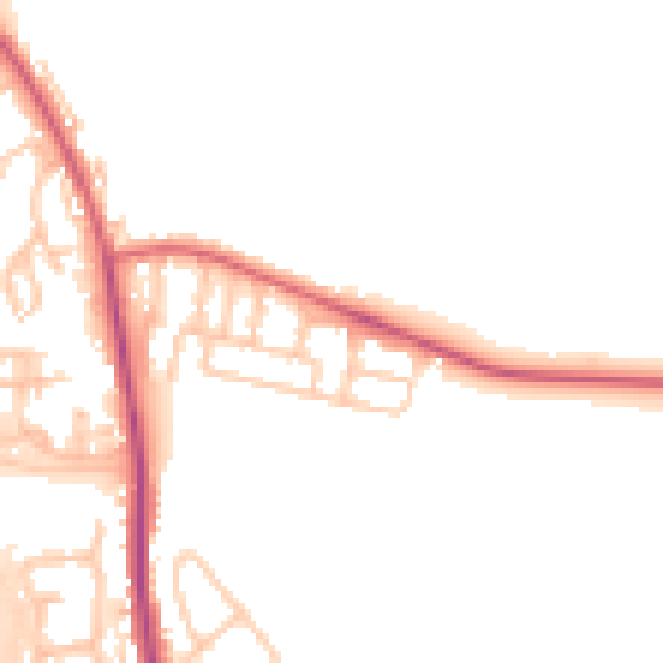 Daytime road noise heatmap for NE13 6HH