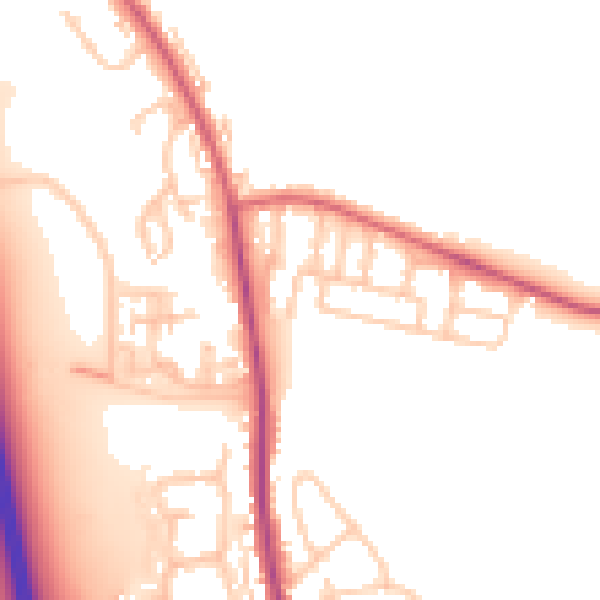 Daytime road noise heatmap for NE13 6HL