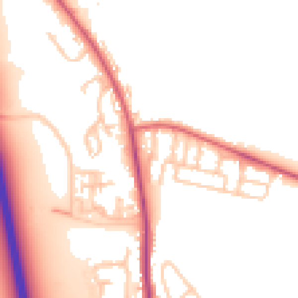 Daytime road noise heatmap for NE13 6HR