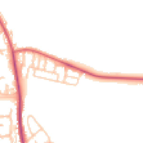 Daytime road noise heatmap for NE13 6HW