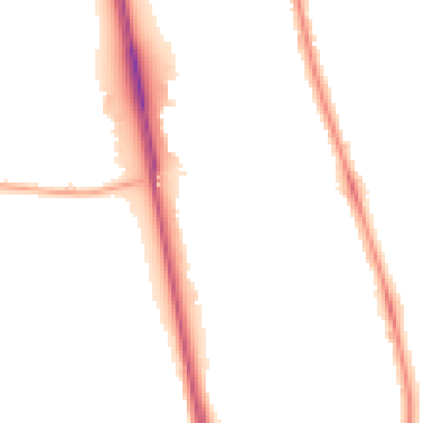 Night-time road noise heatmap for NE13 6JS