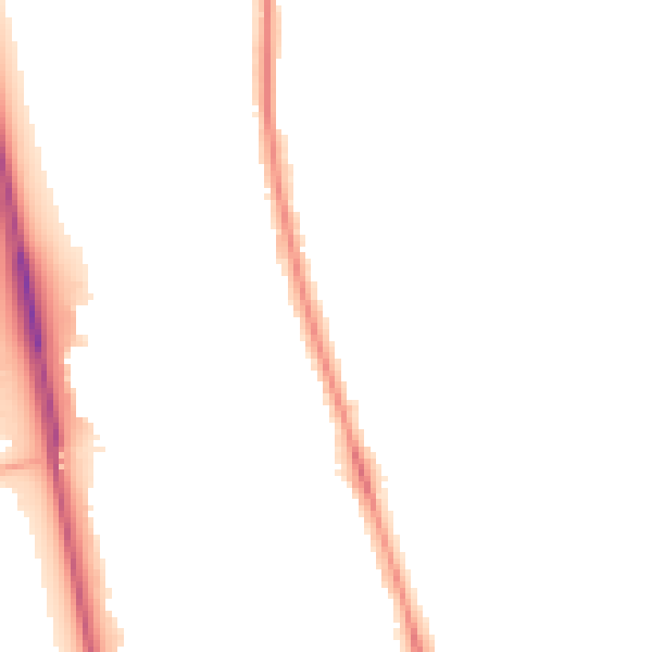 Night-time road noise heatmap for NE13 6LT