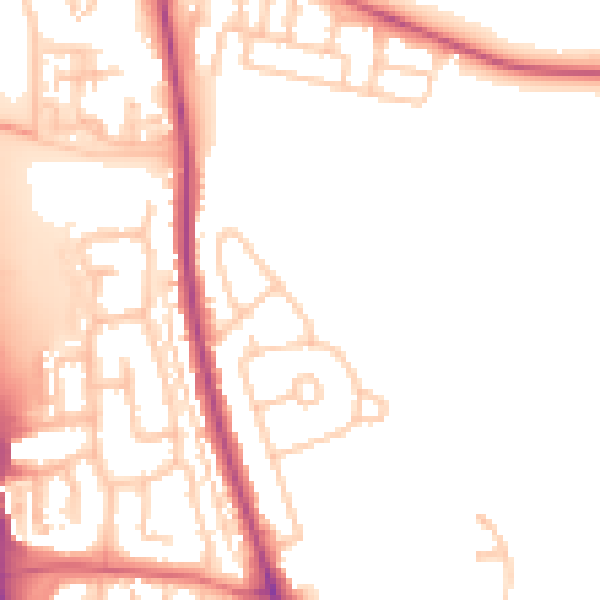 Daytime road noise heatmap for NE13 6NF