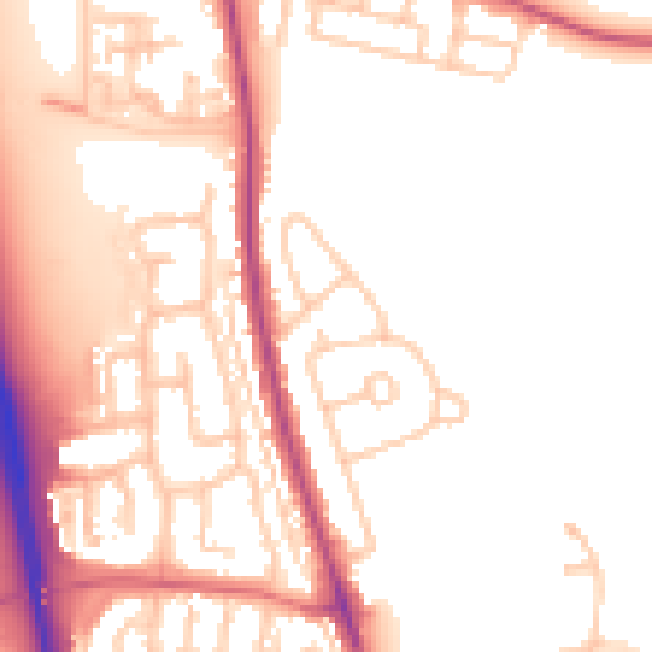 Daytime road noise heatmap for NE13 6NJ